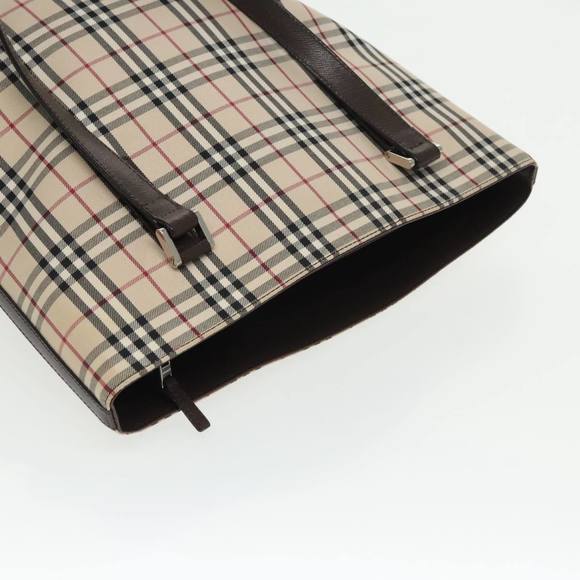 BURBERRY Nova Check Tote Bag Canvas Beige Brown Auth ki5135 - Picture 6 of 16